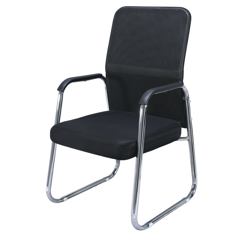 古雷诺斯 电脑椅 办公椅子家用电脑椅子职员网椅转椅会议椅休闲座椅 电竞椅主播靠背椅 N154-01-弓形全黑