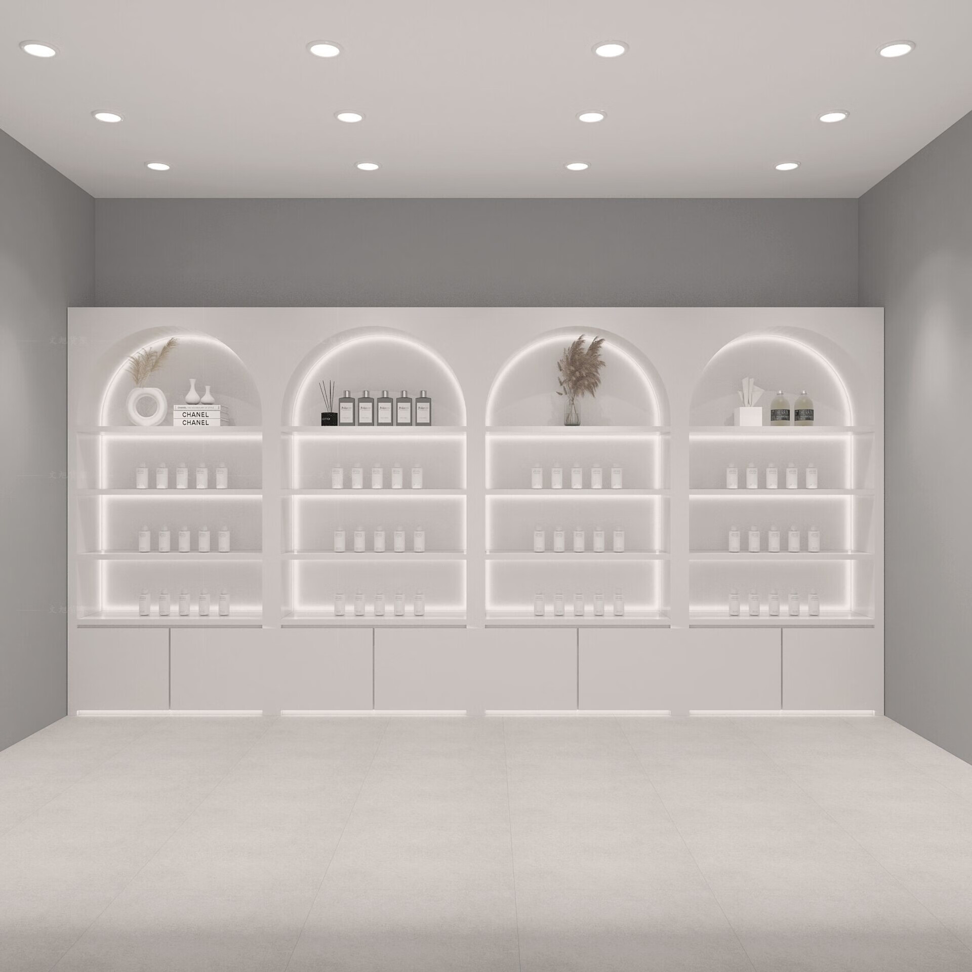 柜架子产品亚克力柜子烤漆陈列柜美容院美甲店货架展柜 白色80*30*220