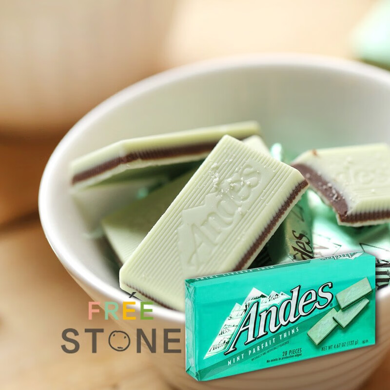 安迪士 美国进口单层薄荷味夹心巧克力片排状 代可可脂 双薄荷巧克力