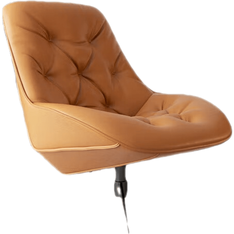 慕跃 北欧单人沙发轻奢设计师科技布休闲单椅客厅卧室旋转靠背懒人躺椅 【橙色拉扣】76*90*85 立体股条设计+柔软触感+舒适减压