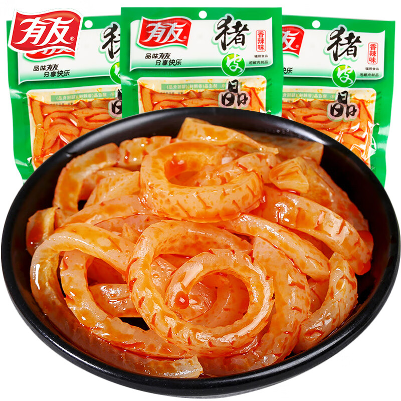 有友猪皮晶泡椒猪皮重庆特产小吃休闲追剧小零食办公室零食猪皮零食开