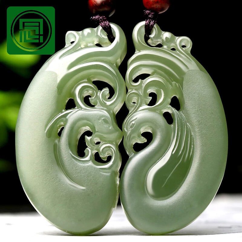 念玉珠宝和田玉挂件仿古龙凤佩玉石男女情侣款天然青玉吊坠吉祥如意