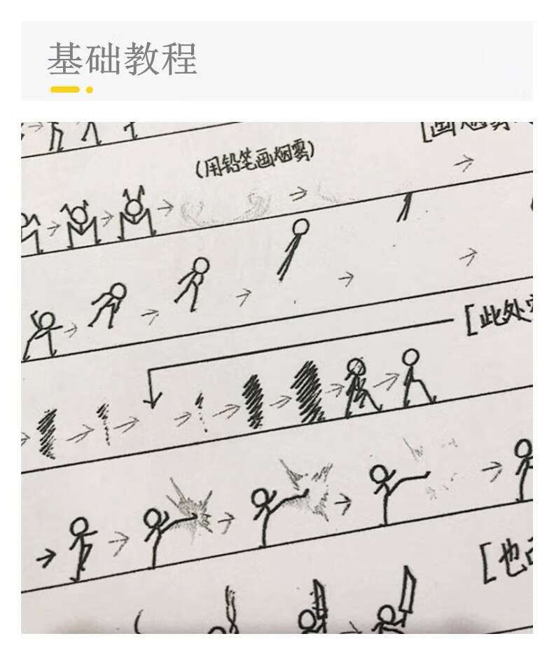 儿童动画火柴人格打斗武术学习文具手翻书翻纸连环画教程美术作业