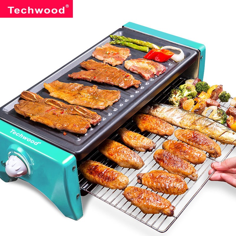 techwood电烤炉双层烧烤架这个是可以同时上面烤肉下面烤串的吗？