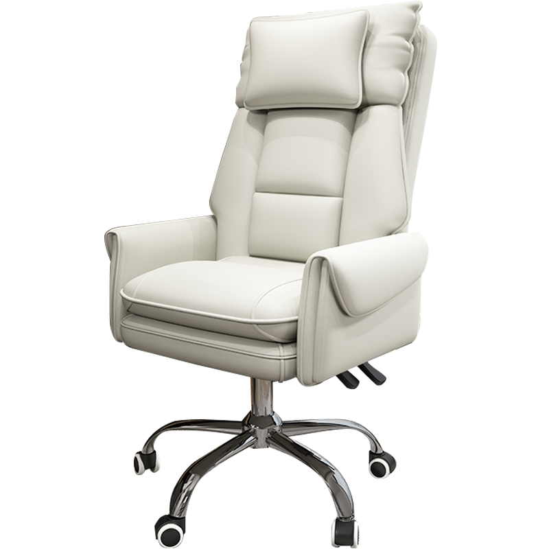 舒客艺家 电脑椅家用舒适靠背电竞椅卧室转椅书房椅子可躺主播椅久坐办公椅 创意主播椅-白色