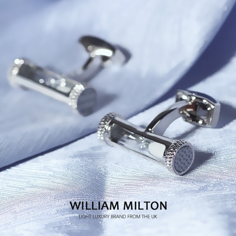 WILLIAM MILTON限量法式衬衫时光沙漏袖扣男士轻奢袖钉高端袖口定制饰品礼盒装 时光沙漏