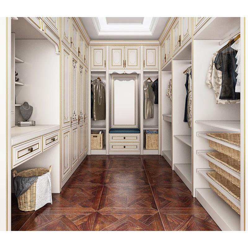 法式轻奢衣柜 成都法式衣帽间全屋衣柜整体卧室步入式别墅家居定l