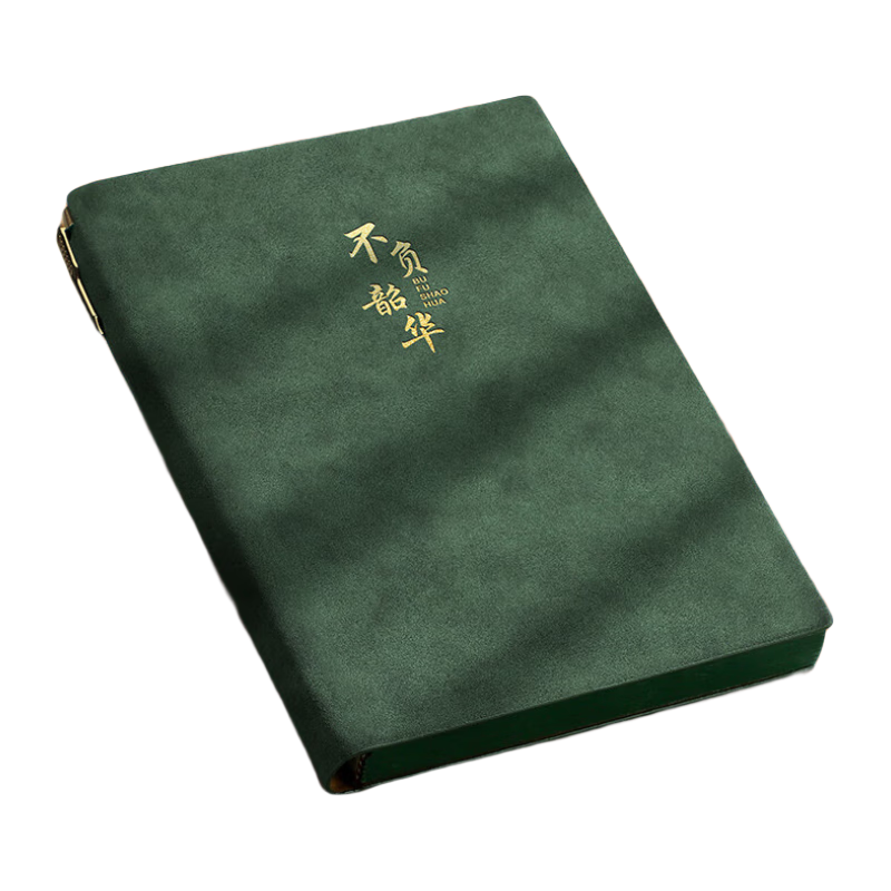 ujia 笔记本本子b5高颜值文具羊巴皮面记事本加厚商务办公工作会议记录本简约日记本 墨绿