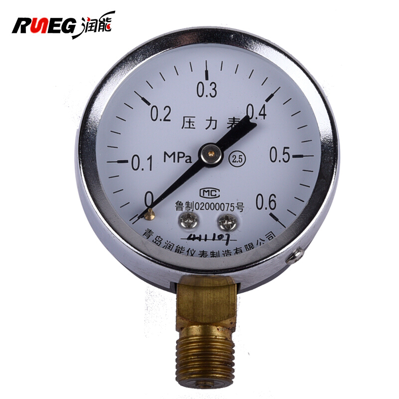 润能(runeg)压力表y60水压表气压表油压表管道压力表高精度径向 -0.