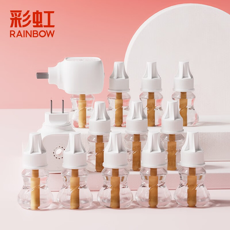 彩虹电热蚊香液（灭蚊液）套装无味驱蚊液电蚊香液家用加热器包装随机 【店长推荐】12瓶+2器（360晚）