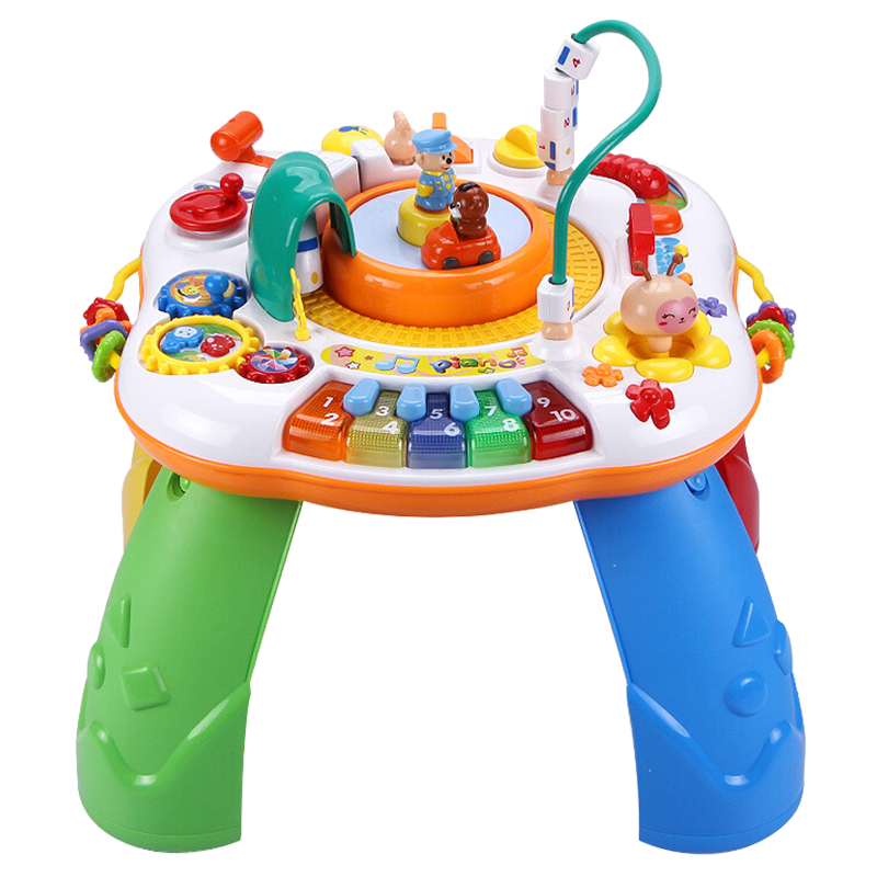 谷雨游戏桌儿童多功能学习桌婴儿宝宝玩具新生儿礼物 谷雨和谐号游戏桌（自备电池版）