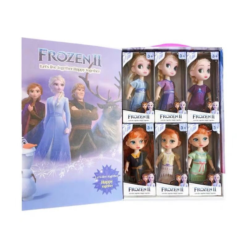 六一礼物儿童迪士妮冰雪公主奇缘系列套盒6个娃娃装带礼盒现货 冰雪娃娃【6件套+礼盒】