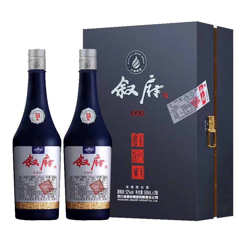 叙府叙府酒 52度 浓香型白酒 粮食酒水 口粮酒  叙府品鉴师 500ml*2瓶