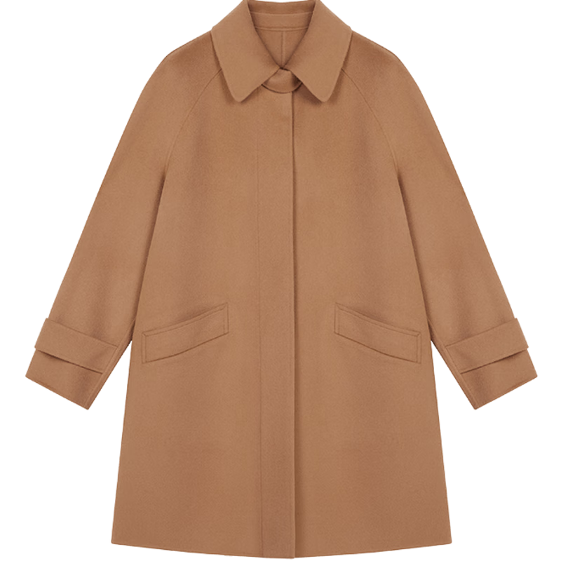 BLUE ERDOS毛呢大衣女早秋百搭驼色大口袋羊毛保暖厚外套 驼 155/76A/XS1893元