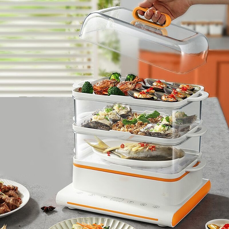 全自动电蒸锅家用三层电蒸锅蒸汽锅多功能蒸菜神器三层蒸煮蒸锅 全自动电蒸锅家用三层电蒸锅