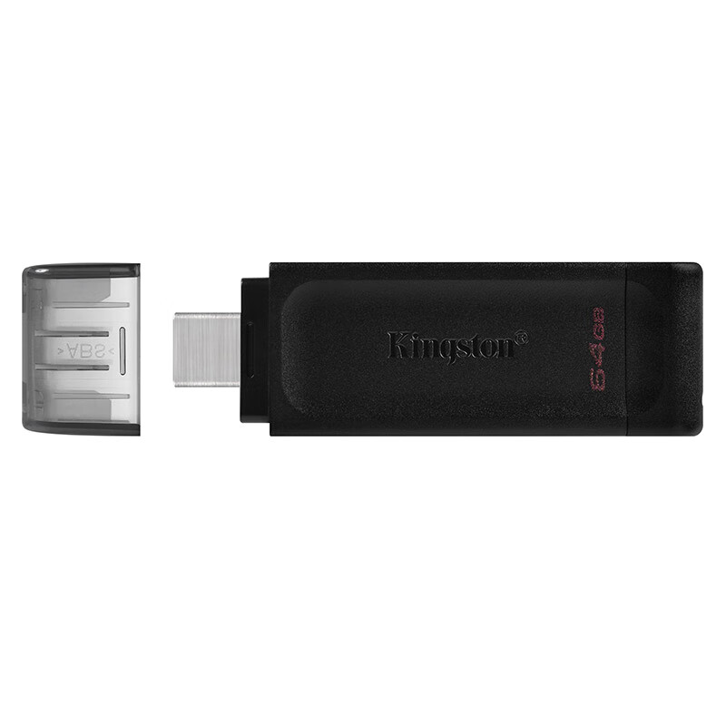 金士顿（Kingston）64GB USB3.2 Gen1 Type-C 手机U盘 DT70 黑色