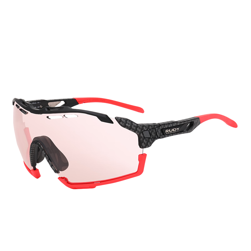 RUDY PROJECT璐迪骑行眼镜智能变色太阳镜自行车跑步运动墨镜日夜可用CUTLINE 碳黑/红/光致变色红