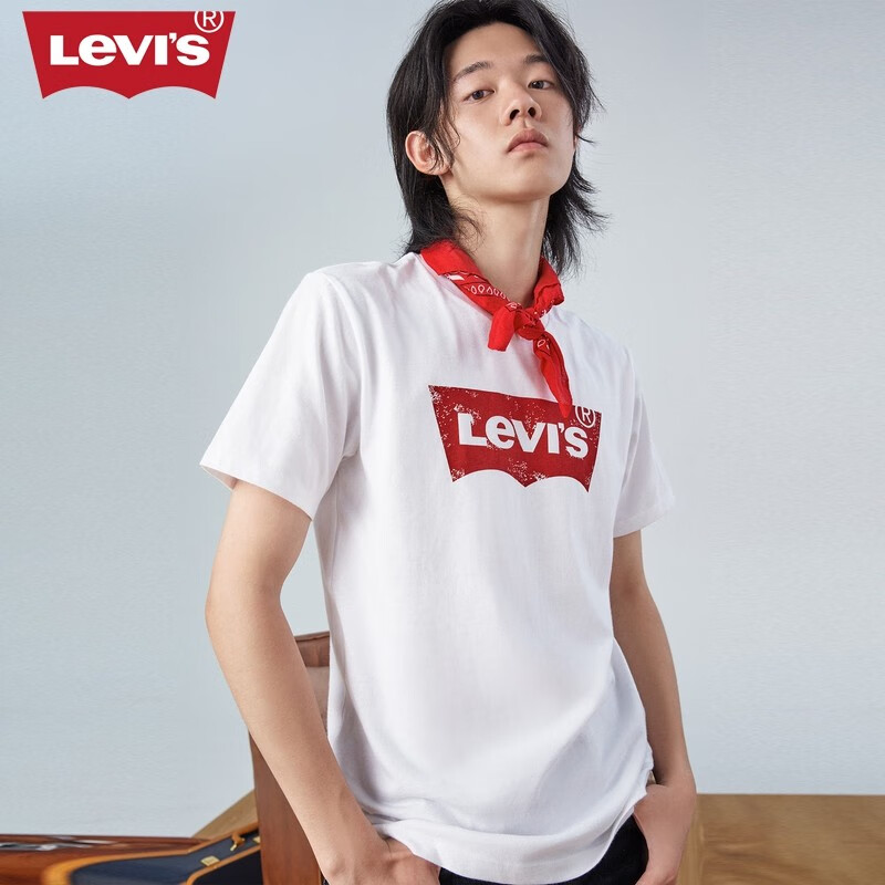 【运动户外】Levi's Logo Tee系列男士LOGO印花白色短袖T恤潮 17783-0197 白色（建议拍小一码） S