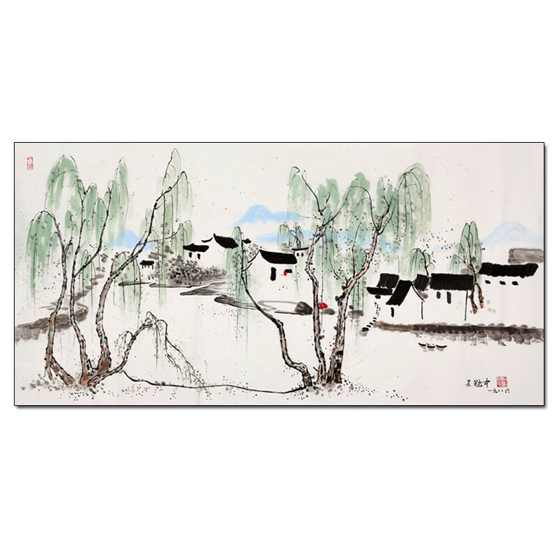 吴冠中《江南水乡》纯手绘书法字画国画艺术品拍卖油画书画水墨画 136