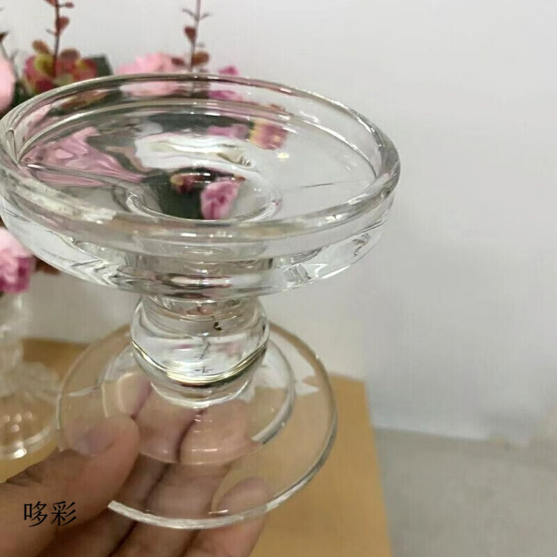 希盼歐式簡(jiǎn)約ins玻璃燭臺(tái) 家用桿蠟底座 浪漫餐桌蠟燭臺(tái) 創(chuàng)意家 圓柱燭臺(tái)