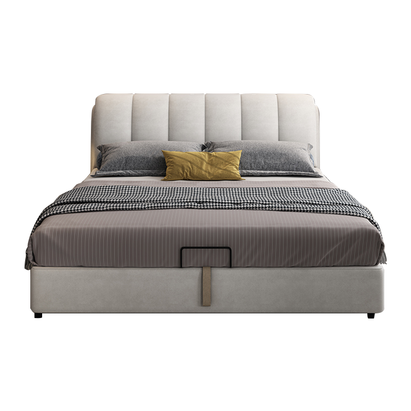 优凡木品 床 北欧布艺床主卧双人床科技布床婚床现代简约软包床ins网红床1.8米 【标准款】单床 1500*2000-高箱床