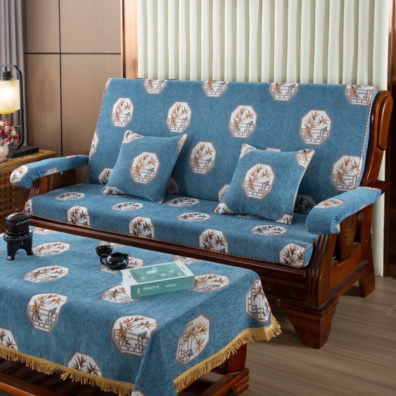 忆自然实木沙发垫带靠背加厚海绵中式红木质木头沙发坐垫春秋椅垫子