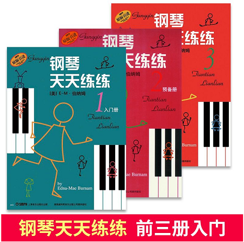  钢琴天天练 1+2+3 三册 套装 音乐教材 钢琴天天练练1 入门册 入门册 帮助练琴者锻炼手指，
