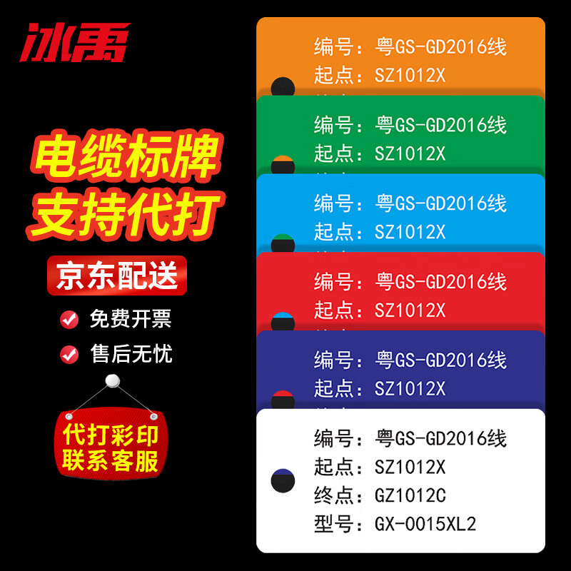 冰禹 BYyn-125 电缆标识牌 PVC电线标示牌 电力光缆吊牌挂牌 32×68mm 单孔空白 100张