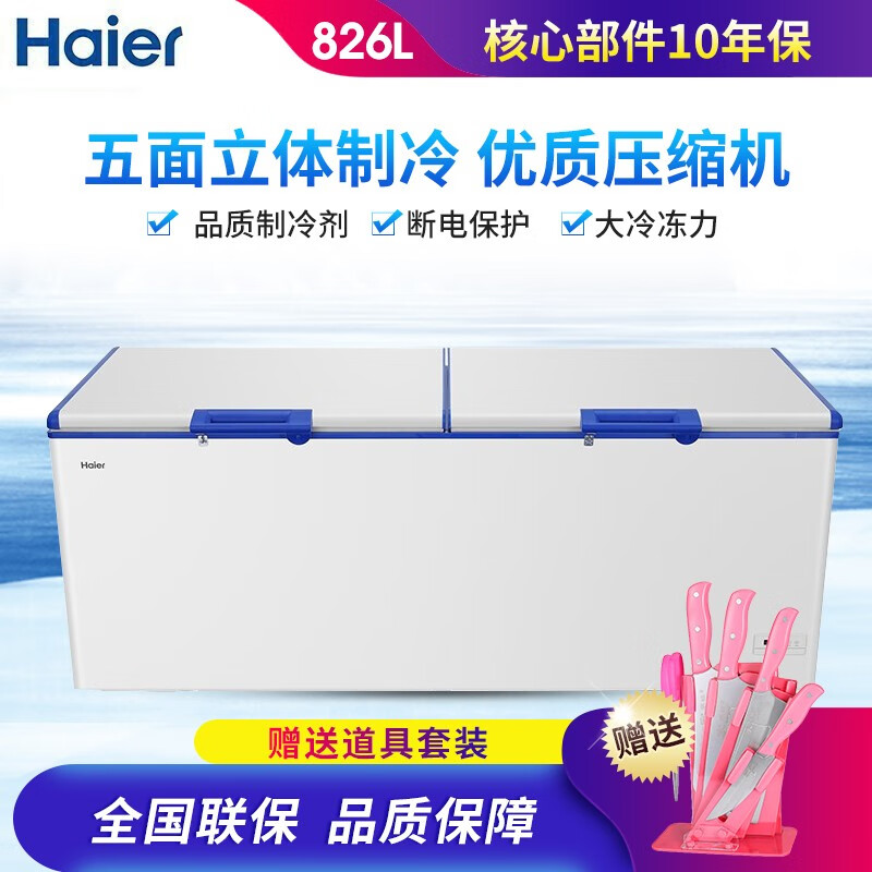 海尔（Haier）商用卧室冷柜 展示柜 卧式冷藏柜 超市食品柜 商用冷冻柜 BC/BD-826SEA