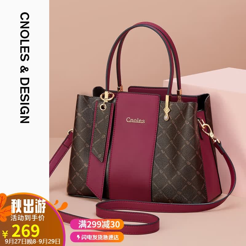 蔻一（Cnoles）送妈妈生日礼物实用的母亲包包女包2023新时尚款中老年50岁百搭上班女士手提包属于什么档次？