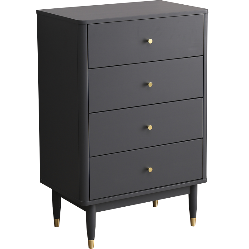 艾迪嘉实木斗柜卧室储物柜现代简约客厅边柜收纳柜柜子 白色七斗