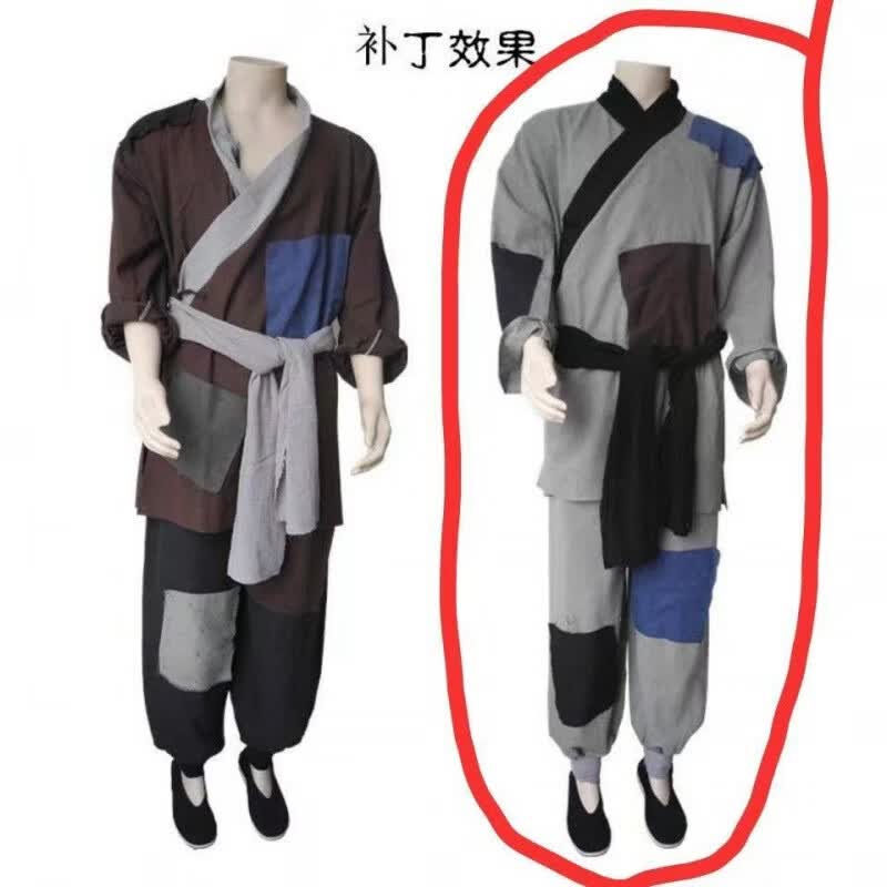 奢依君（SHEYIJUN）乞丐服全套 古代汉服平民百姓服演出服老爷爷表演服装补丁装 补丁灰色 180属于什么档次？