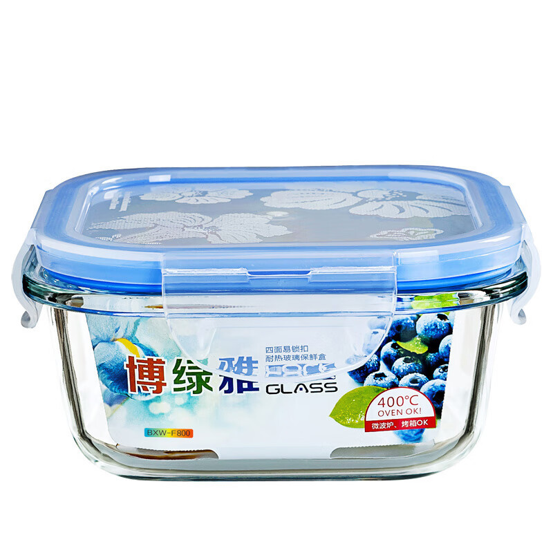 陶煲王高硼硅耐热玻璃保鲜盒套装微波炉加热保鲜碗冰箱储藏玻璃餐盒 单个 正方形300ML