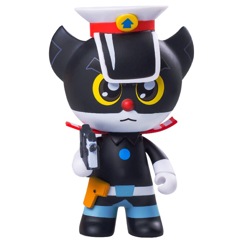 黑猫警长玩具白猫班长警察公仔模型动漫卡通儿童礼物摆件现货 黑猫