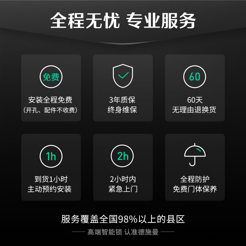 德施曼（DESMAN）全自动指静脉智能锁非传统指纹锁密码锁 电子锁智能门锁  Q5S