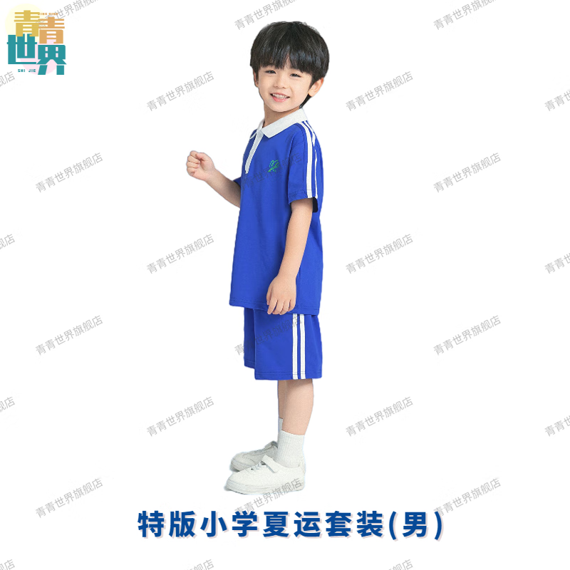 青青世界深圳校服小学生凉感透气柔软舒适运动服男女夏运薄吸湿排汗 特版小学夏运套装（男) 140