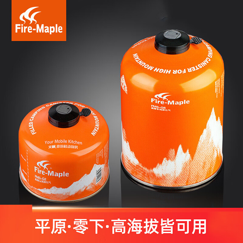火枫（FIRE-MAPLE）户外便携气罐G5G2高山罐丁烷扁气罐火枫气炉燃料瓦斯小煤气罐 450克G5气罐X2