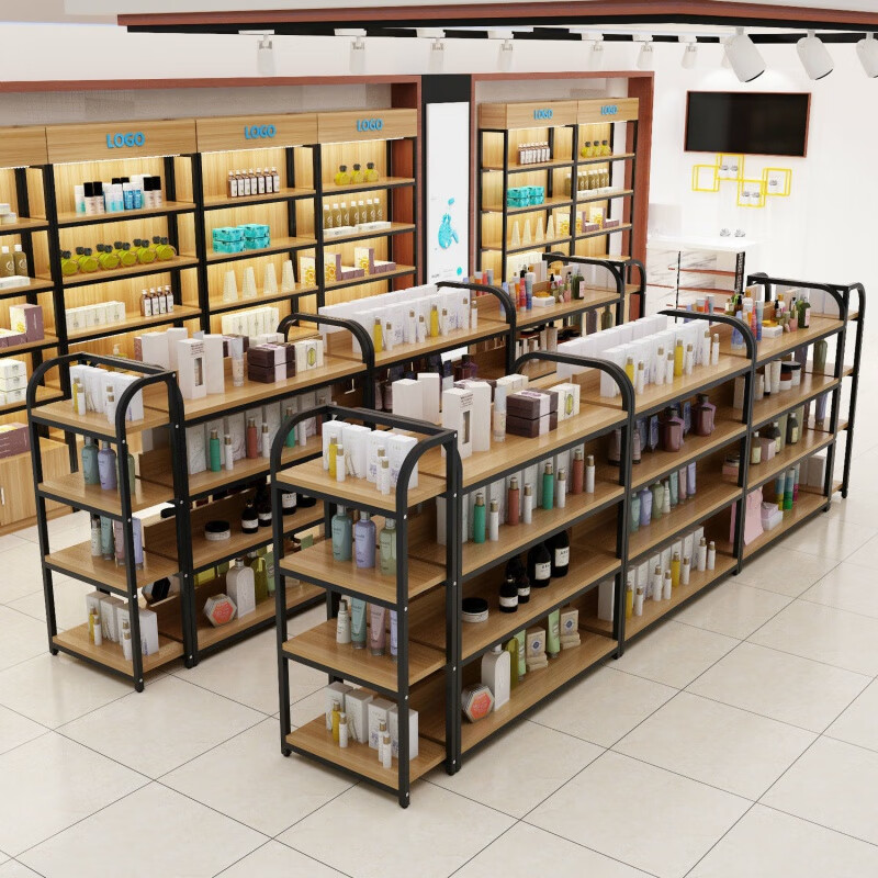 秋佳中岛柜双面货架超市便利店化妆品店展示架流水台母婴鞋店中间货