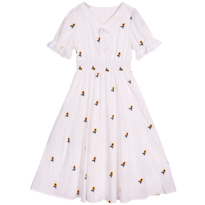 超长连衣裙少女到脚踝少女夏装连衣裙初中学生夏季公主裙子女孩夏季