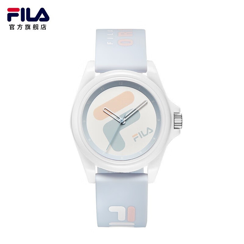 斐乐(FILA)手表时尚硅胶石英表男女情侣表学生防水腕表运动潮流男表6113 轻甜蓝FLM38-6113-024数字刻度 京东折扣/优惠券