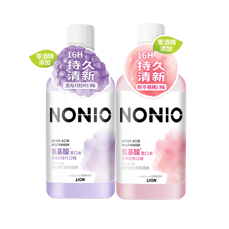 PLUS��Ա��LION ʨ�� NONIO������־���������ˮ 450ml 2ƿ ��ݮ�¹�Ҷ+��������