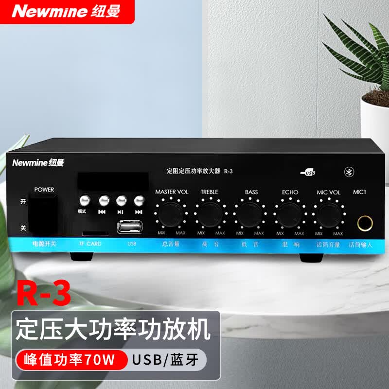 纽曼（Newmine）R-3 定压大功率功放机 公共广播吸顶喇叭音响蓝牙功放 怎么看?