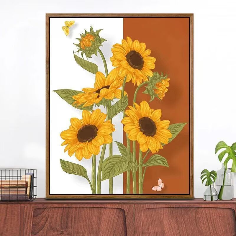 美克杰diy数字油画手工绘画客厅装饰风景花卉艺术填色手绘涂鸦唯美挂