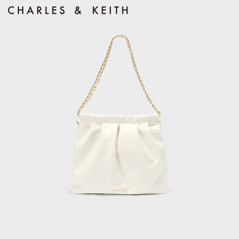 CHARLES&KEITH子母链条大容量流浪包托特包单肩包斜挎包包女包软CK2-40671449 Cream奶白色 L使用感如何?
