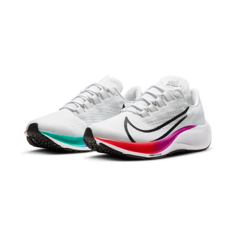nike飞马彩虹,nike飞马37彩虹 nike/耐克 pegasus 白彩虹飞马37 气垫缓震 运动跑 跑步鞋 女鞋 cj