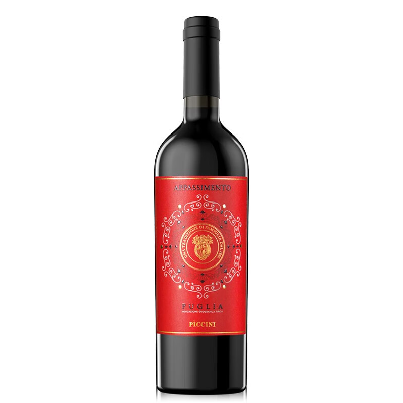 【PICCINI】意大利原瓶进口红酒 彼奇尼枯藤普利亚‘‘小阿玛罗尼’’红葡萄酒单支750ML高性价比高么？