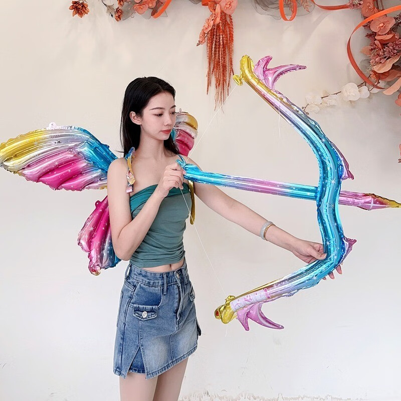 企米生日场景布置女孩蝴蝶翅膀气球背饰宝宝儿童装扮派对ktv活动装饰