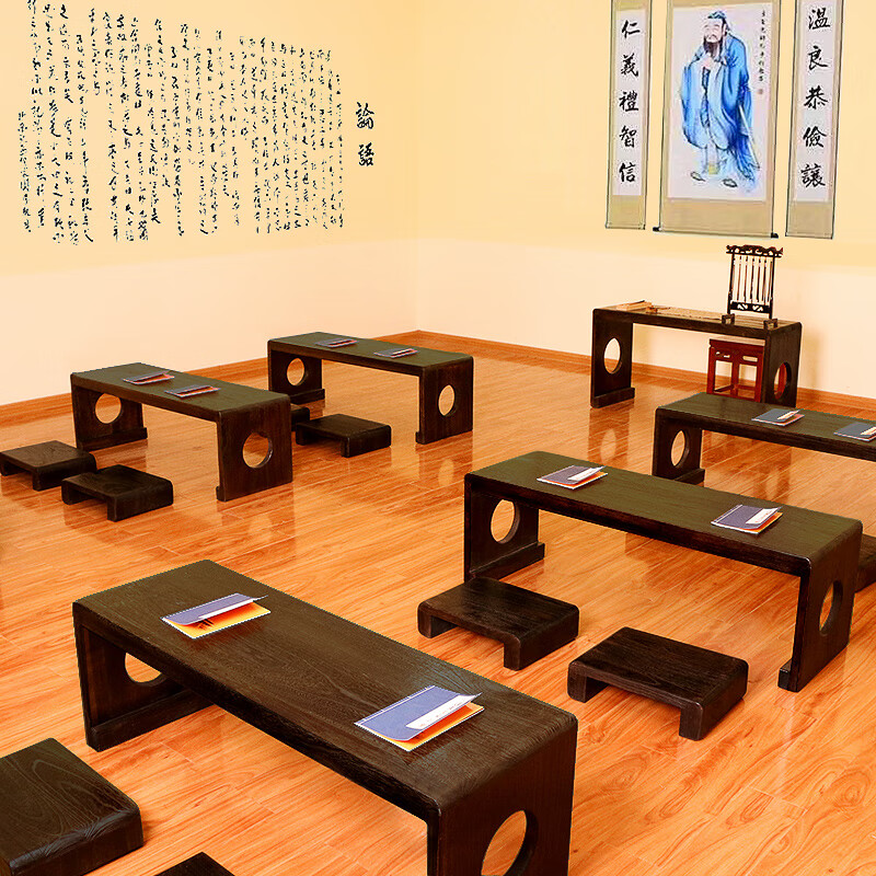 裕顺寿笔字书法的桌子国学桌书法桌私塾培训班课桌椅小学生书桌仿古