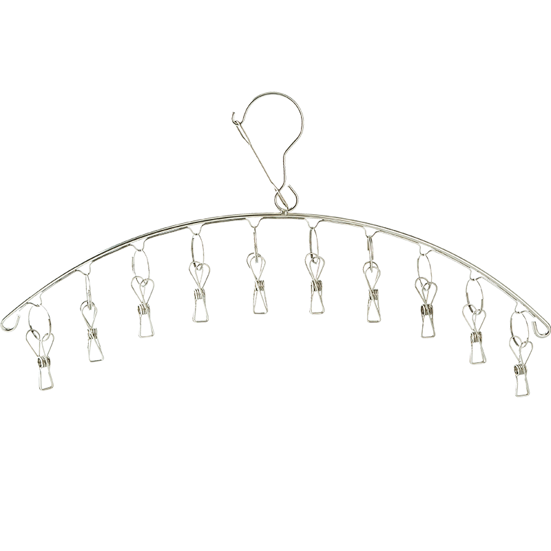 索尔诺 不锈钢袜子架多夹子晾衣架家用防风衣夹多功能挂钩晒晾内衣架神器L210 L210-1支装