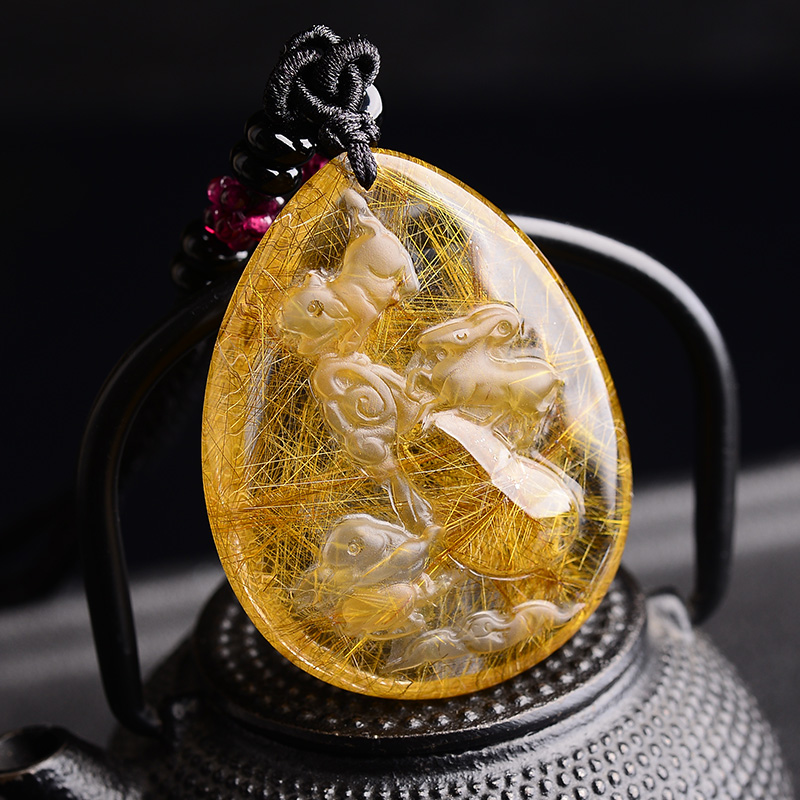 金发晶 保岁属猪吊坠羊兔拱福生肖猪吉祥物兔形羊形饰物羊兔递吉